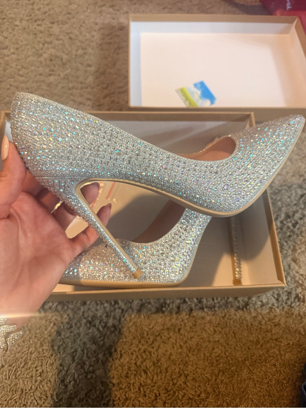 Crystal Embellished Women's High Heel Pumps; bedazzled sequins